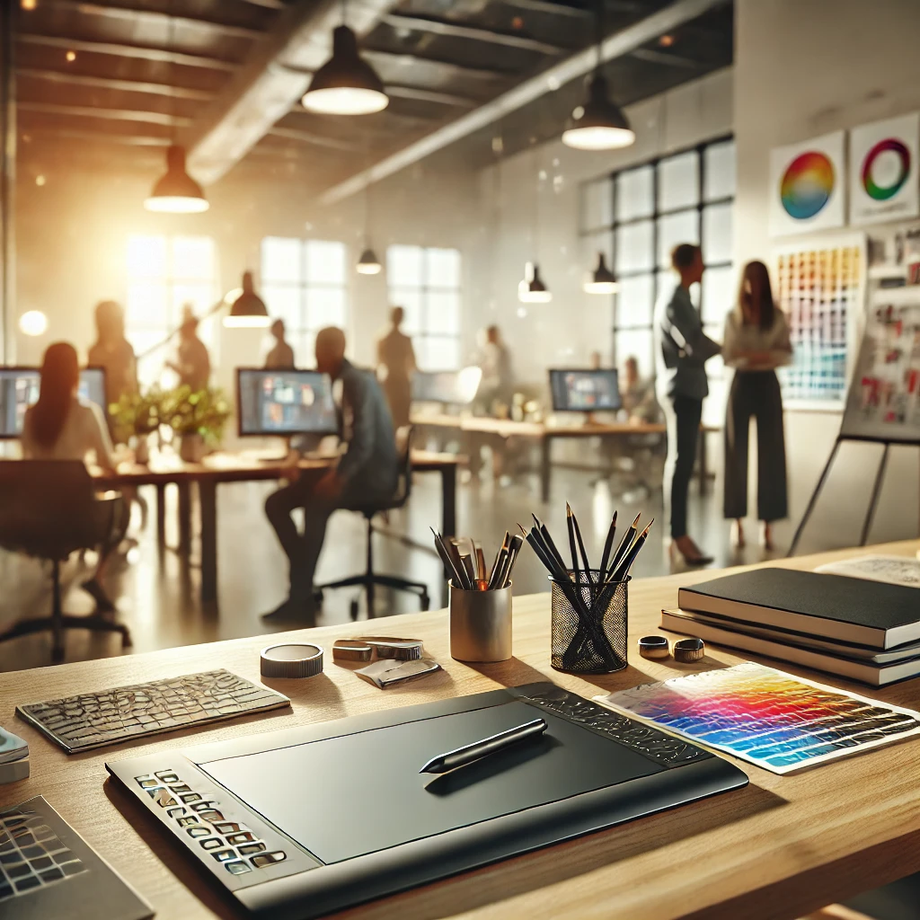 An image of a lively design studio, where staff are motivated and supported by exceptionally well-designed process automation, technology tools, and ownership of their activities. Curated by Six Catalysts.